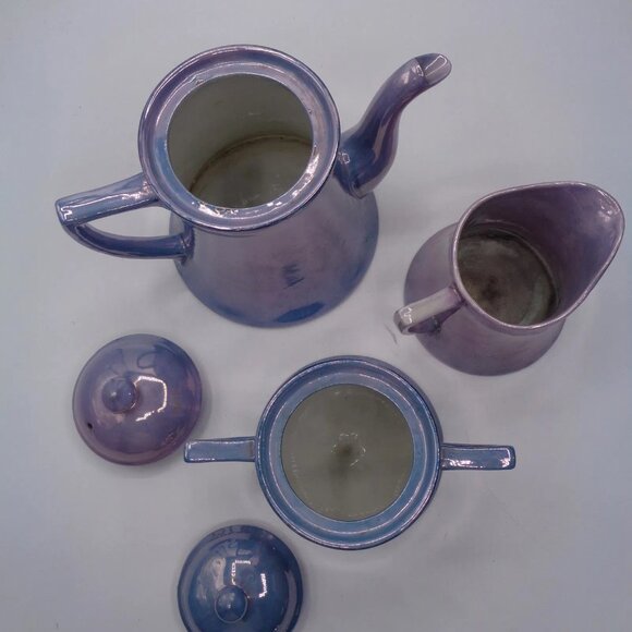 Vintage Japanese Lusterware Teapot, Sugar Bowl and Creamer - Picture 5 of 9